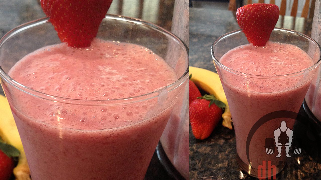 Strawberry Banana PROTEIN Shake Recipe (High Protein)