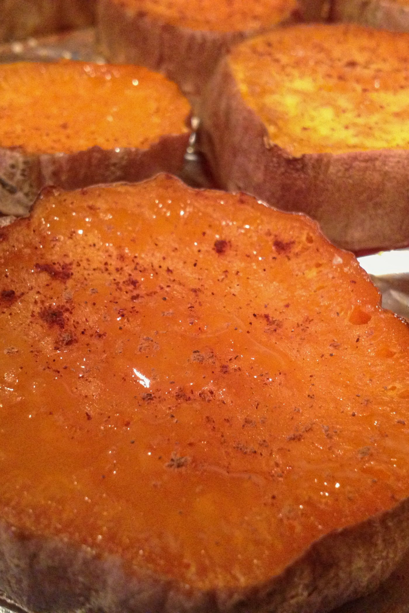 Baked Cut Sweet Potatoes