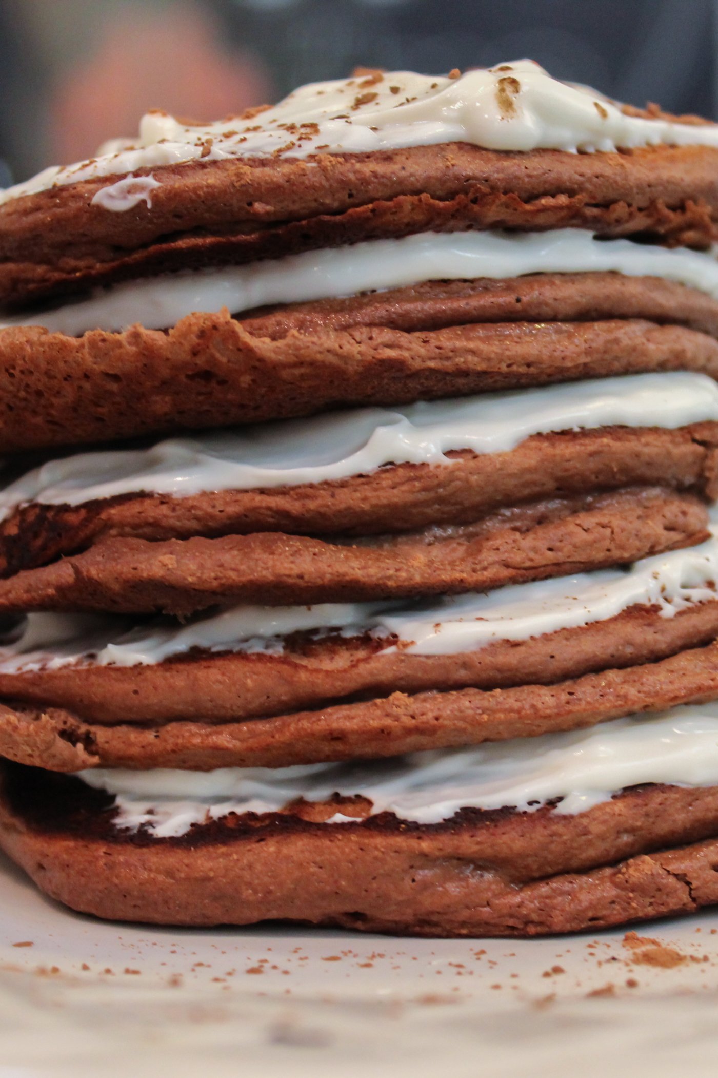 Tiramisu Protein Pancakes with Frosting