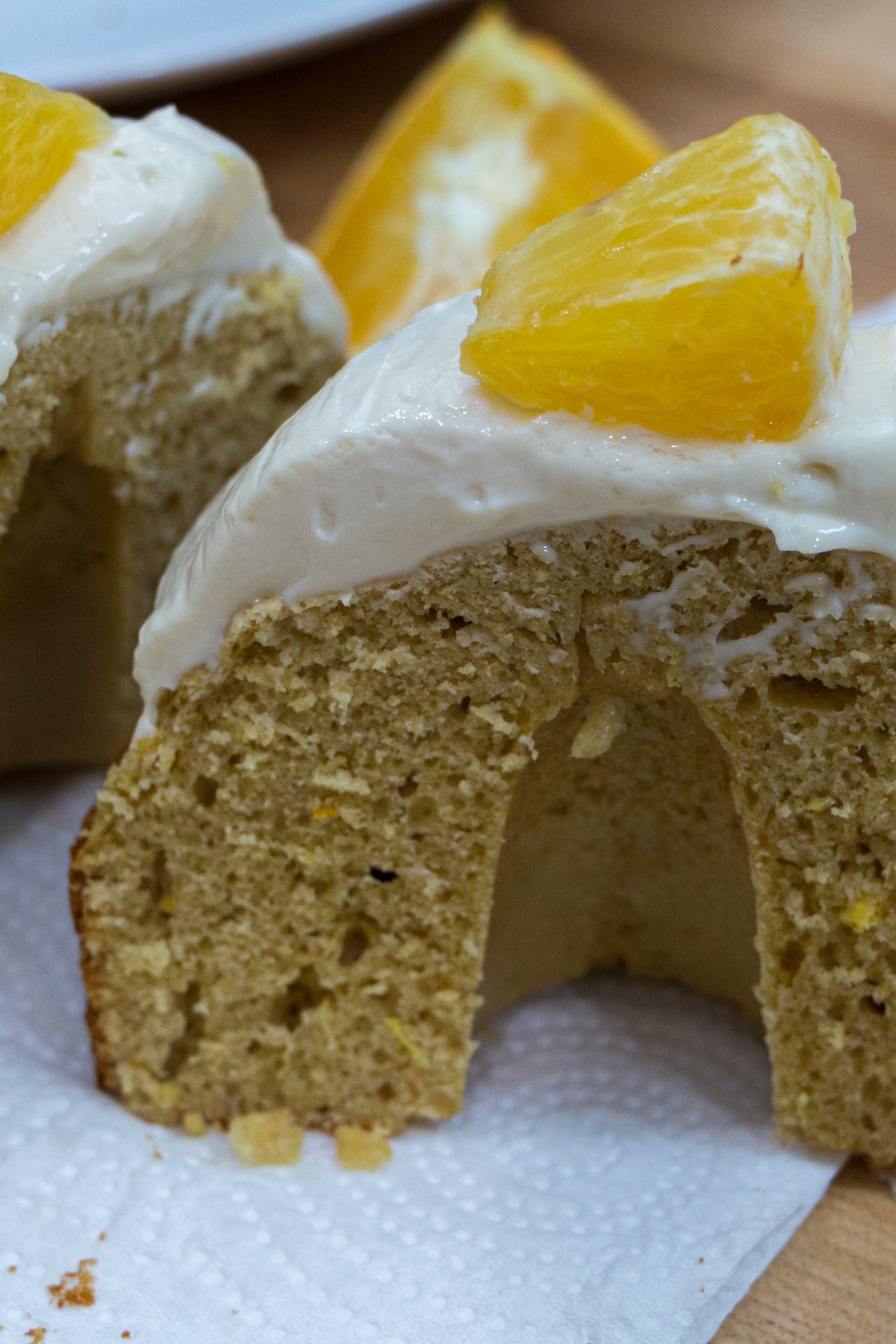 Orange Cream Protein Cake with Frosting
