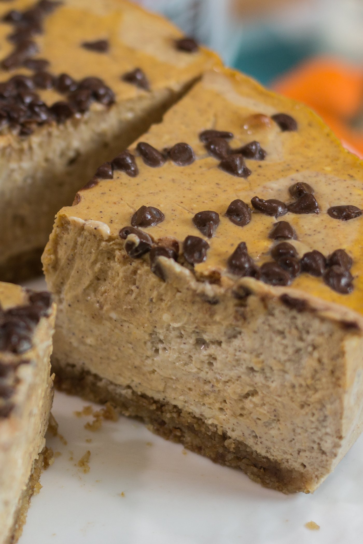 Protein Pumpkin Cheesecake with a Crust