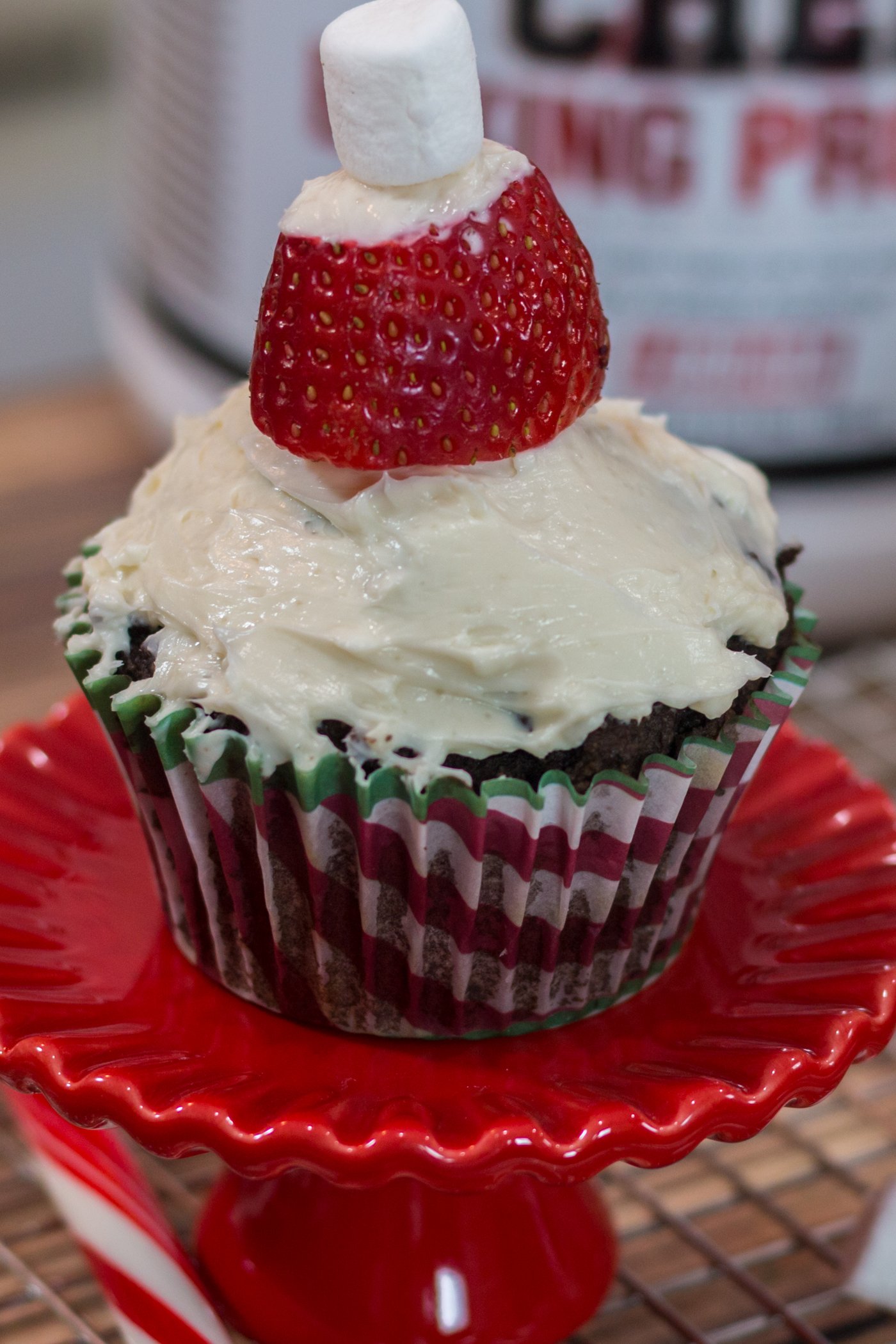 Protein Santa Chocolate Cupcakes