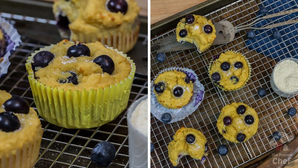 Easy High Fiber PROTEIN Blueberry Muffins Recipe