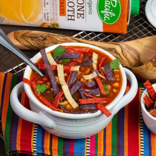 Delicious SLOW COOKER Turkey Tortilla Soup Recipe