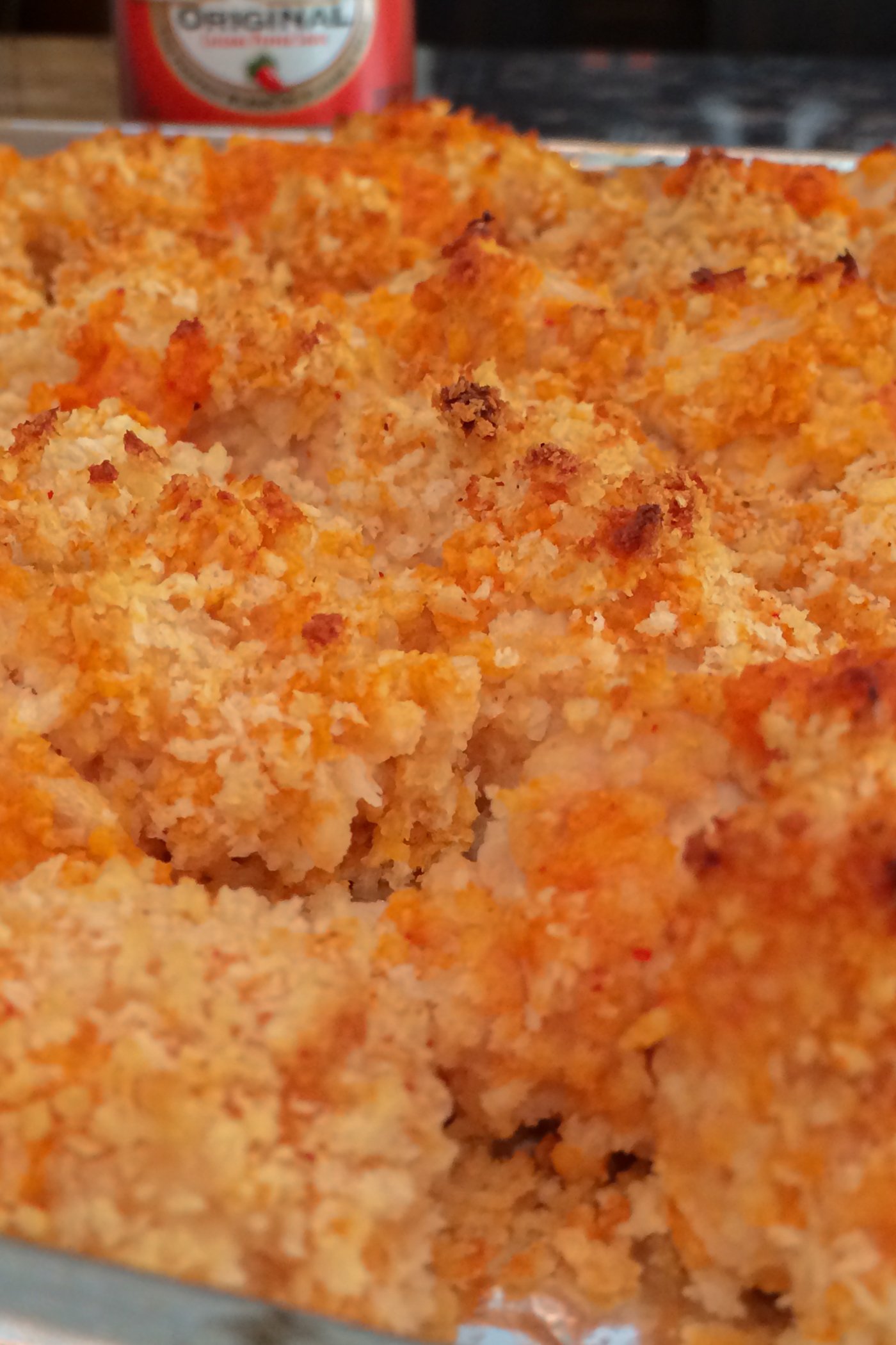 Baked Buffalo Popcorn Chicken