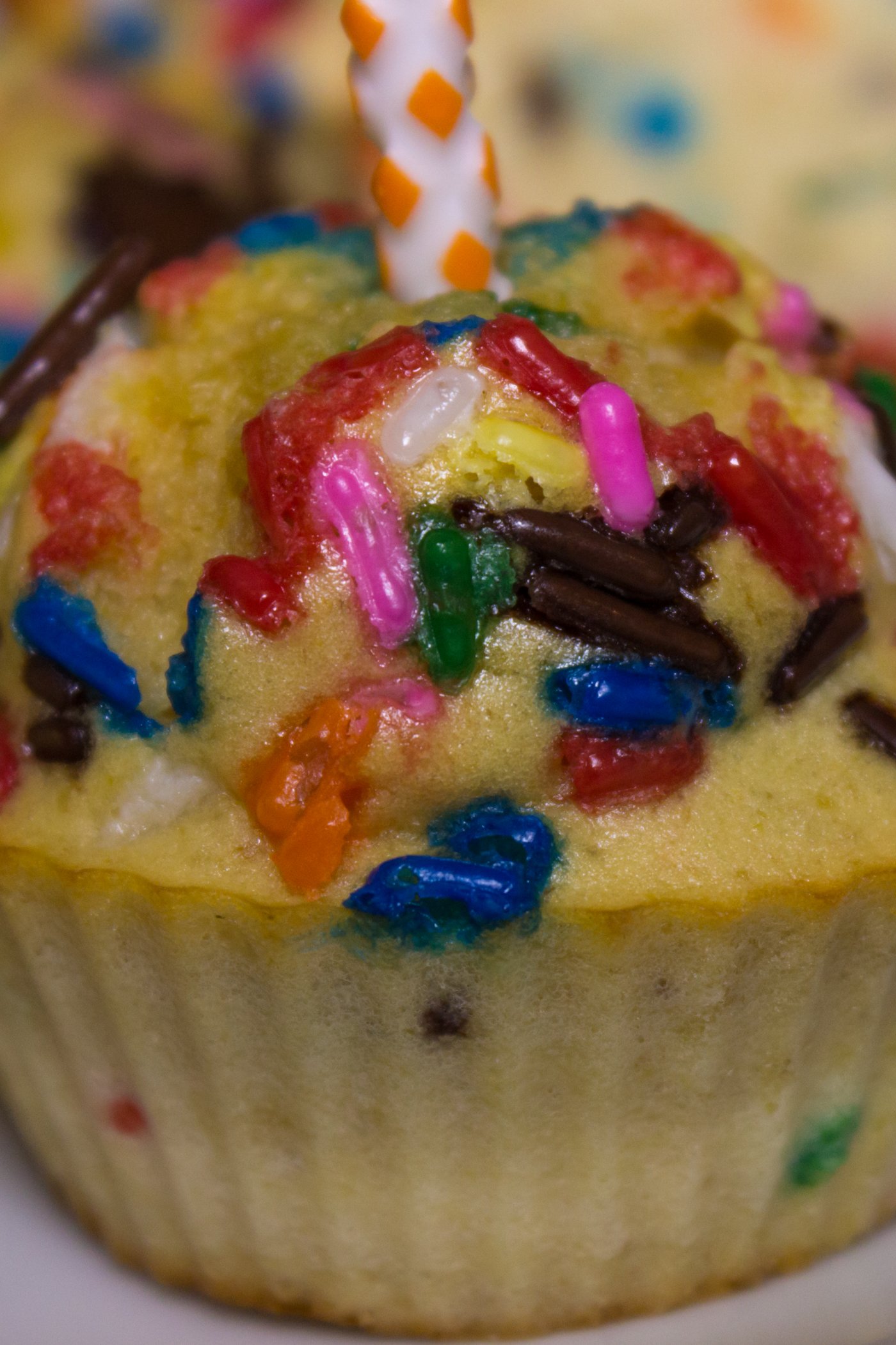 Birthday Cake Protein Muffins