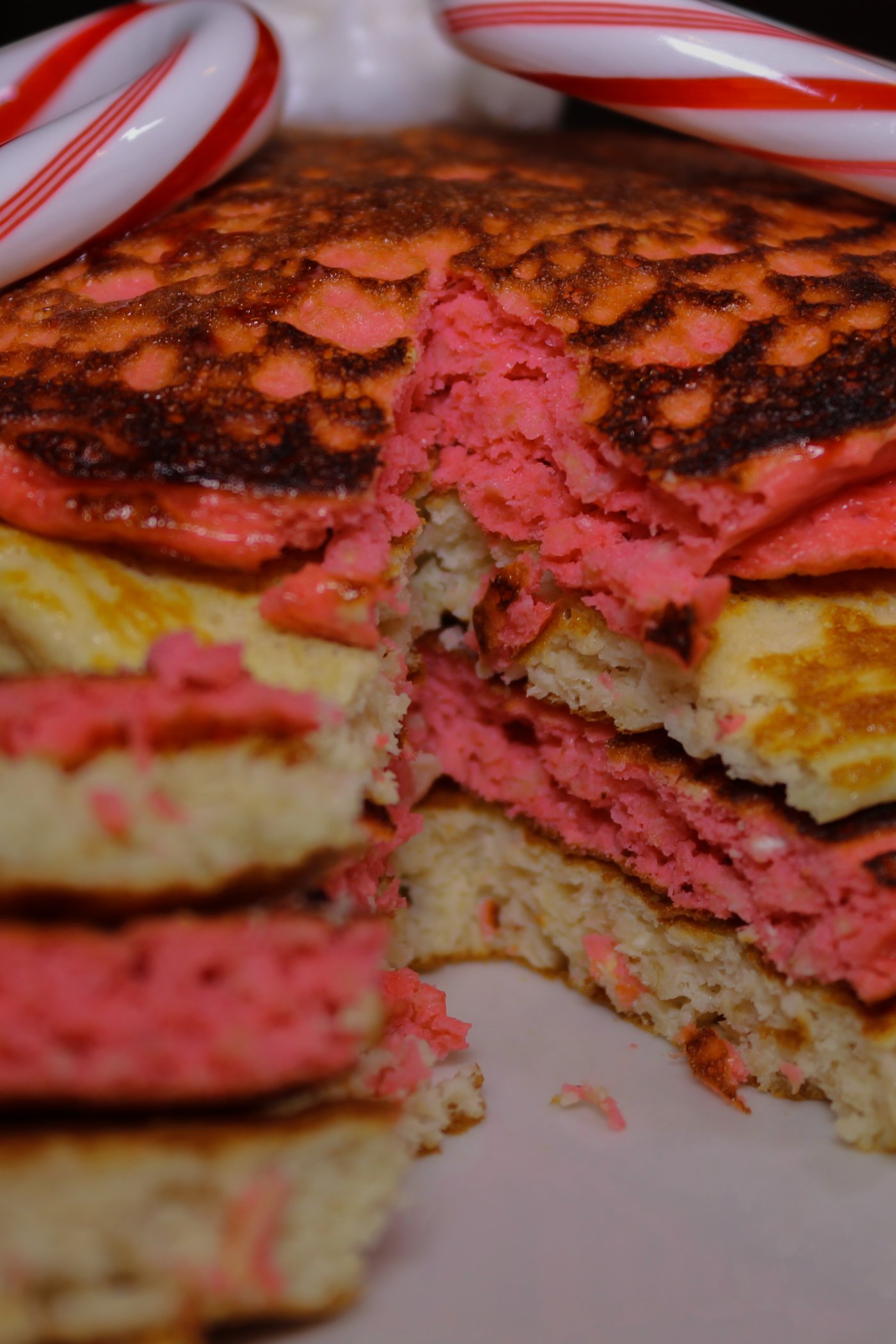 Candy Cane Protein Pancakes