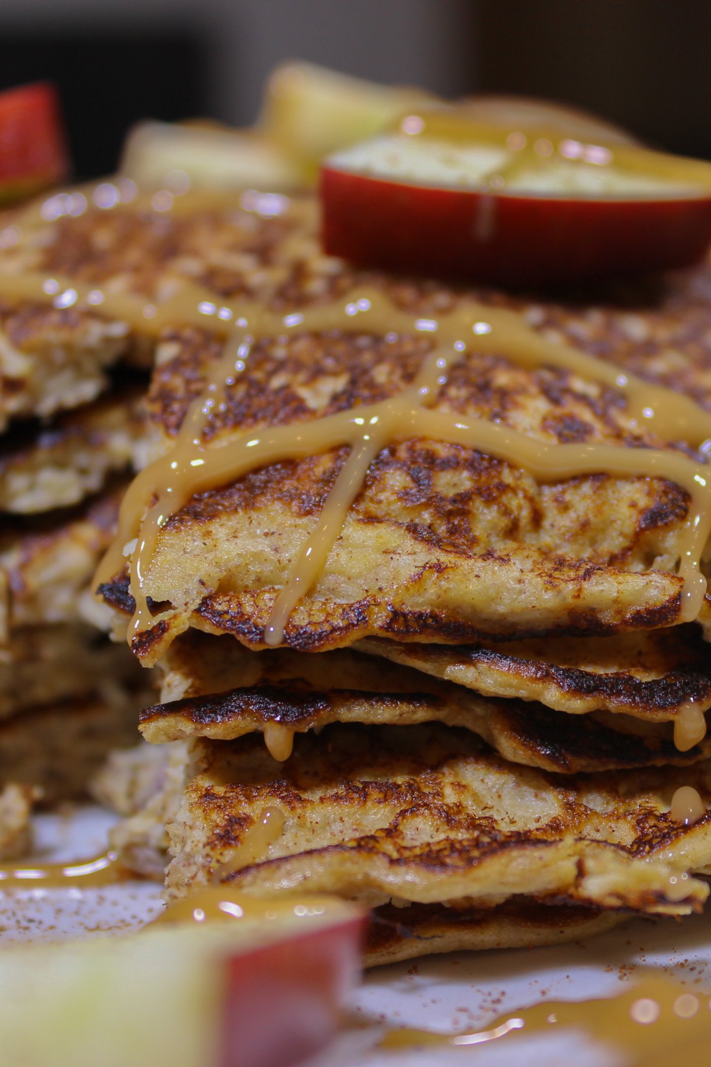 Caramel Apple Protein Pancakes