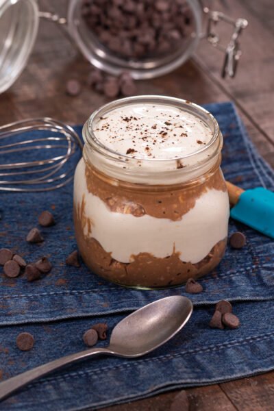 No Bake Layered Chocolate Protein Dessert Recipe